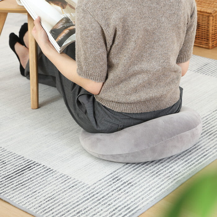 クッション もちもち丸 φ40 GY 完成品 W400×D400×H150mm 0.48kg fj-41036の画像