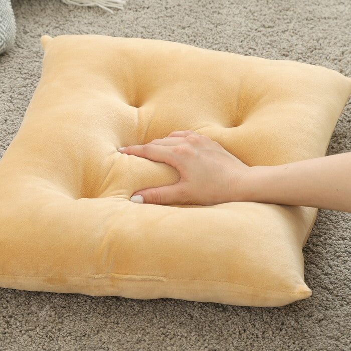 シートクッション もちもち 42×40cm YE 完成品 W420×D400×H90mm 0.4kg fj-41041の画像