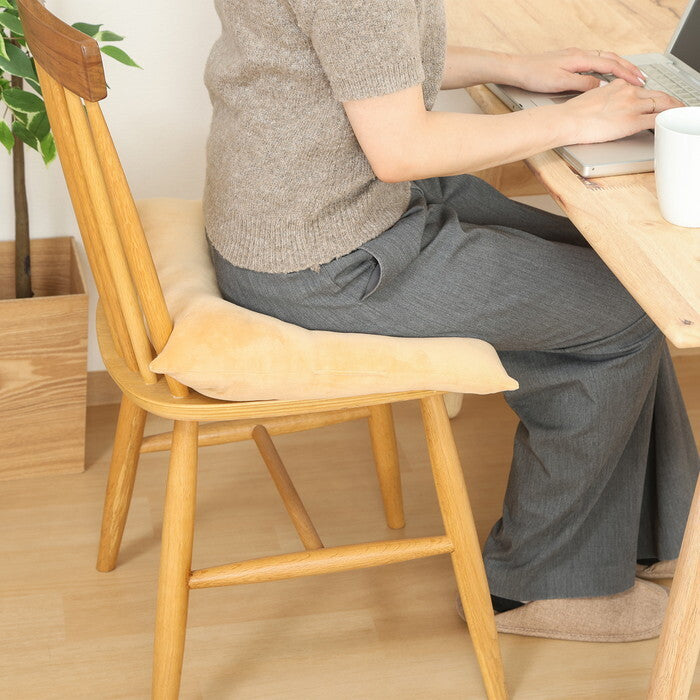 シートクッション もちもち 42×40cm YE 完成品 W420×D400×H90mm 0.4kg fj-41041の画像