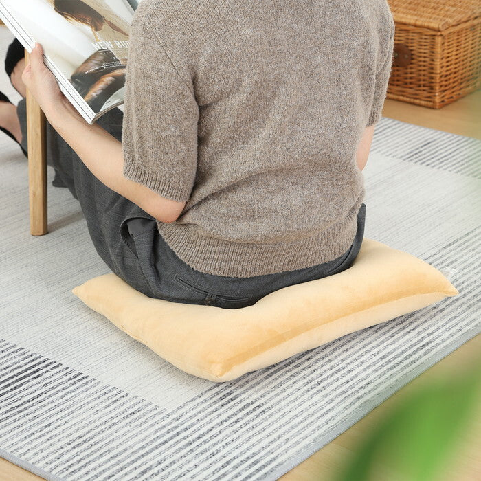 シートクッション もちもち 42×40cm YE 完成品 W420×D400×H90mm 0.4kg fj-41041の画像