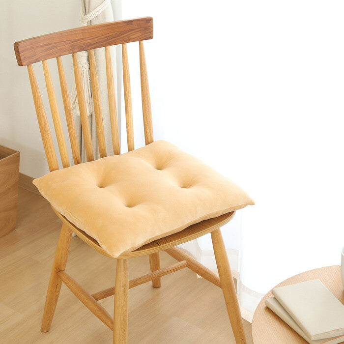 シートクッション もちもち 42×40cm YE 完成品 W420×D400×H90mm 0.4kg fj-41041の画像