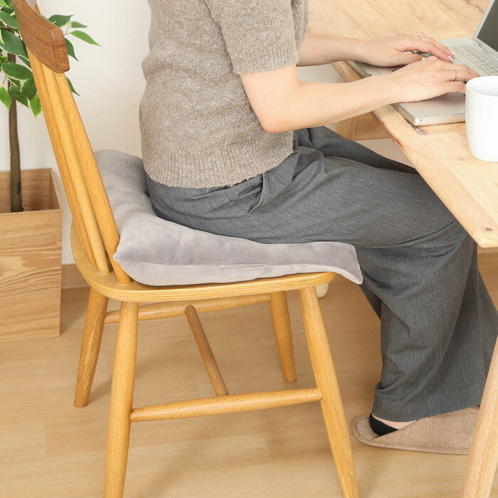 シートクッション もちもち 42×40cm GY 完成品 W420×D400×H90mm 0.4kg fj-41042の画像