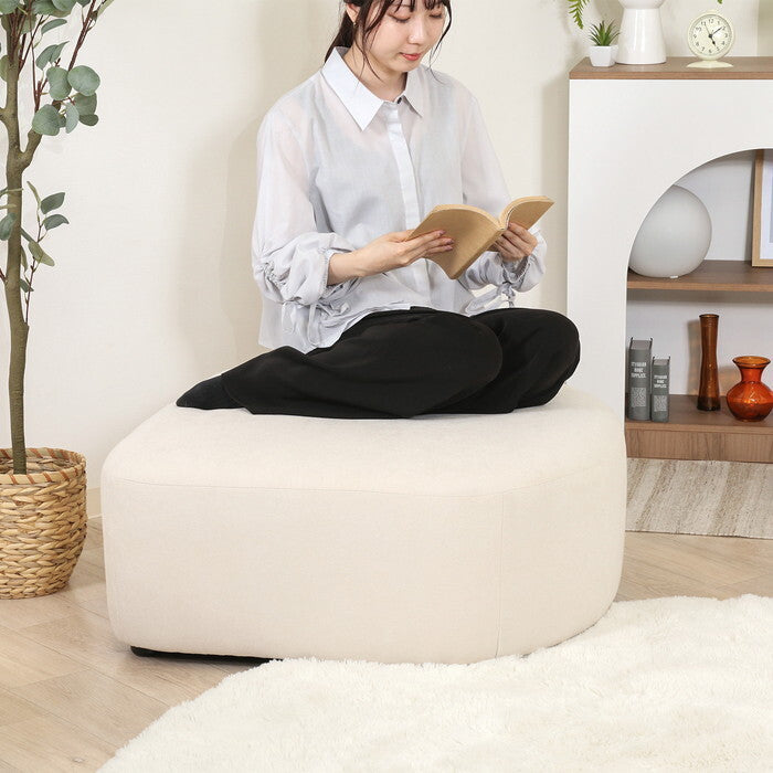 スツール Chamill アイボリー 完成品 一部取付 W800×D800×H350mm 11kg fj-41306の画像