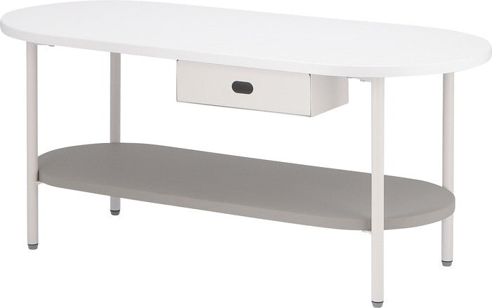 Chamill ティッシュ収納付テーブル グレージュ FB-BE-11507 ホワイト×グレｰジュ 幅900×奥行400×高さ400mm fj-41311の画像