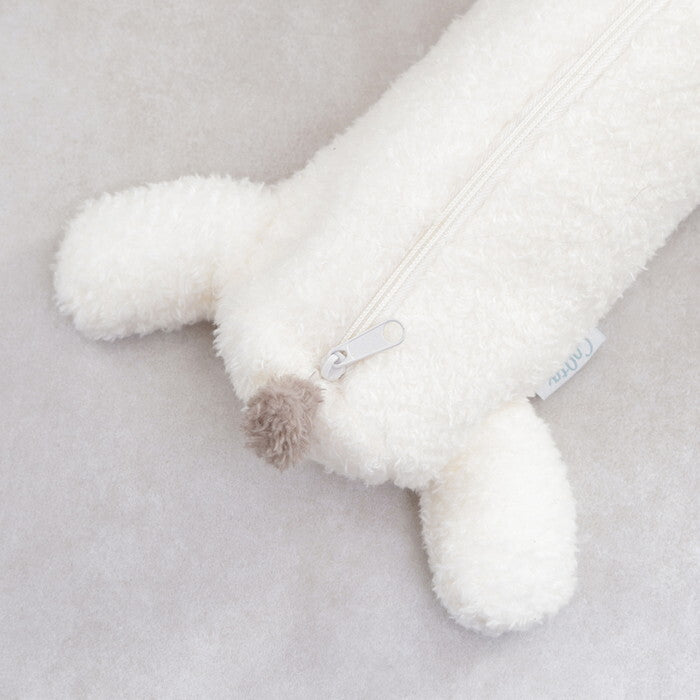 ペンケース アニマル いぬ アイボリー×グレージュ 完成品 W170×D300×H80mm 0.057kg fj-41675の画像