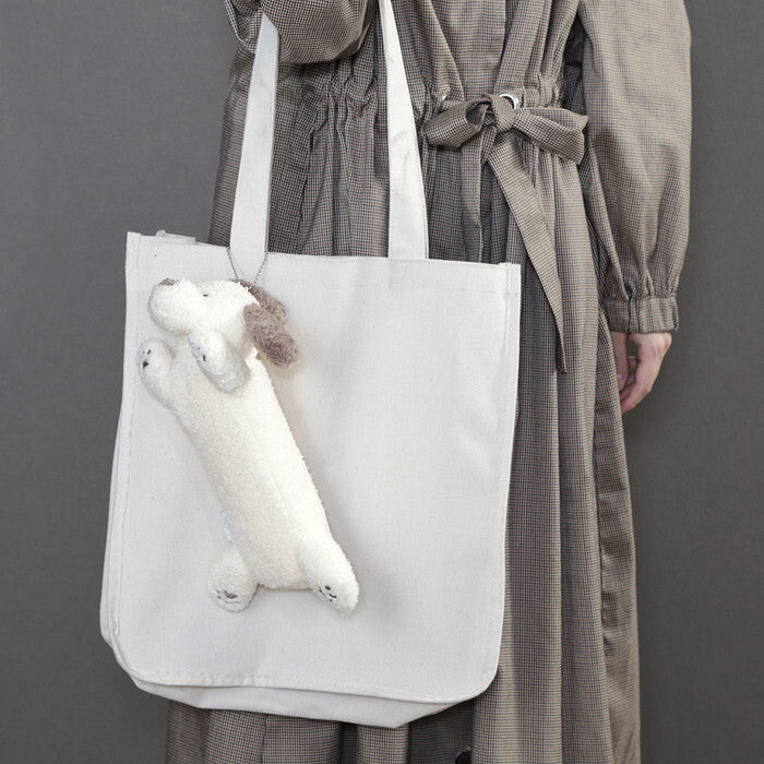 ペンケース アニマル いぬ アイボリー×グレージュ 完成品 W170×D300×H80mm 0.057kg fj-41675の画像