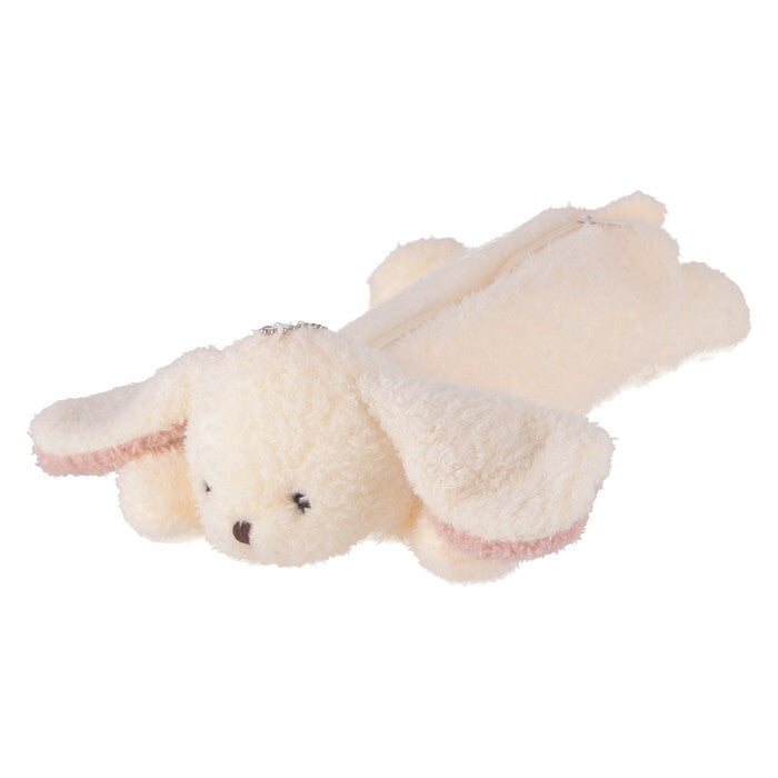 ペンケース アニマル うさぎ ホワイト×ピンク 完成品 W200×D270×H80mm 0.055kg fj-41680の画像