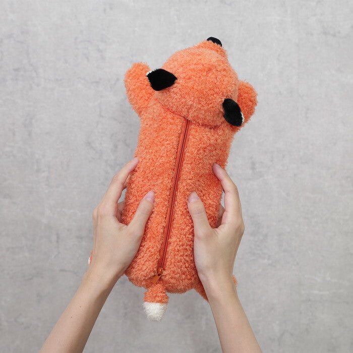 ペンケース アニマル BIG きつね オレンジ 完成品 W180×D330×H100mm 0.065kg fj-41684の画像