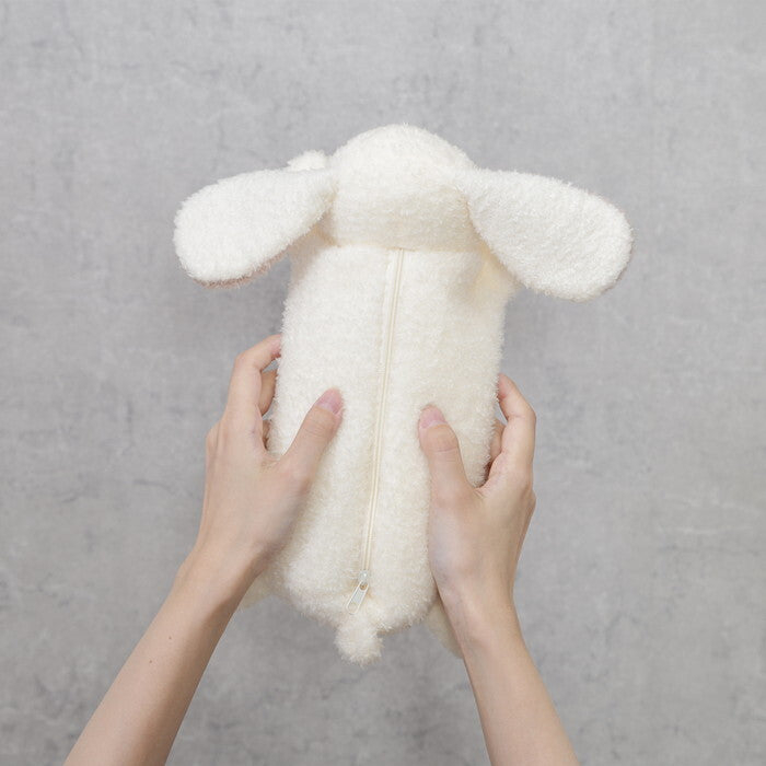 ペンケース アニマル BIG うさぎ ホワイト×ピンク 完成品 W250×D300×H80mm 0.065kg fj-41686の画像