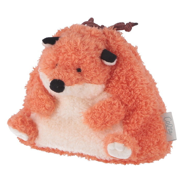 ポーチ アニマル 巾着型 きつね オレンジ 完成品 W150×D120×H120mm 0.031kg fj-41690の画像