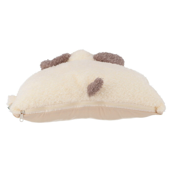 ぬいぐるみ 枕にもなる いぬ アイボリー×グレージュ 完成品 W300×D260×H100mm 0.12kg fj-41704の画像