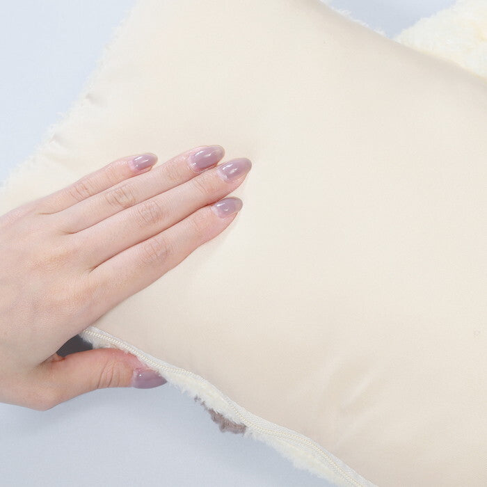 ぬいぐるみ 枕にもなる いぬ アイボリー×グレージュ 完成品 W300×D260×H100mm 0.12kg fj-41704の画像