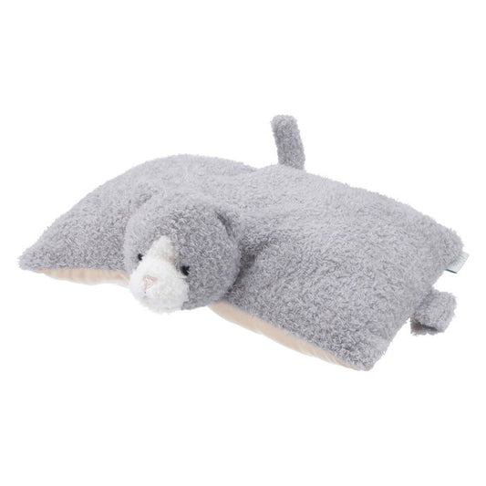ぬいぐるみ 枕にもなる ねこ グレー×ホワイト 完成品 W300×D255×H110mm 0.12kg fj-41705の画像