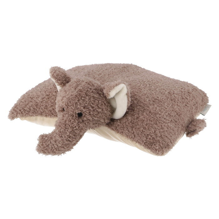 ぬいぐるみ 枕にもなる ぞう グレージュ 完成品 W300×D300×H120mm 0.12kg fj-41706の画像
