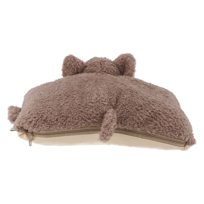 ぬいぐるみ 枕にもなる ぞう グレージュ 完成品 W300×D300×H120mm 0.12kg fj-41706の画像