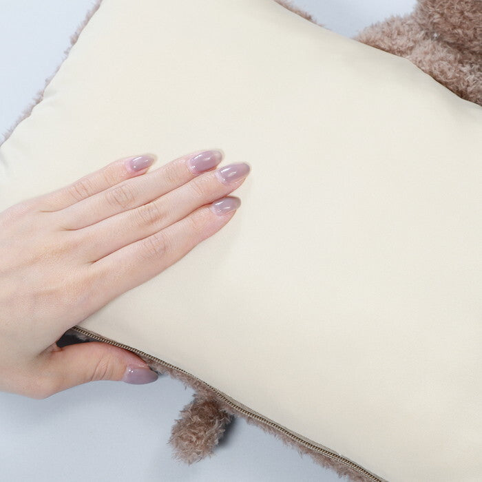 ぬいぐるみ 枕にもなる ぞう グレージュ 完成品 W300×D300×H120mm 0.12kg fj-41706の画像