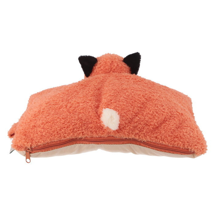 ぬいぐるみ 枕にもなる きつね オレンジ 完成品 W300×D280×H110mm 0.12kg fj-41707の画像