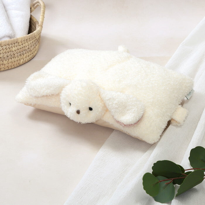 ぬいぐるみ 枕にもなる うさぎ ホワイト×ピンク 完成品 W300×D230×H110mm 0.12kg fj-41709の画像