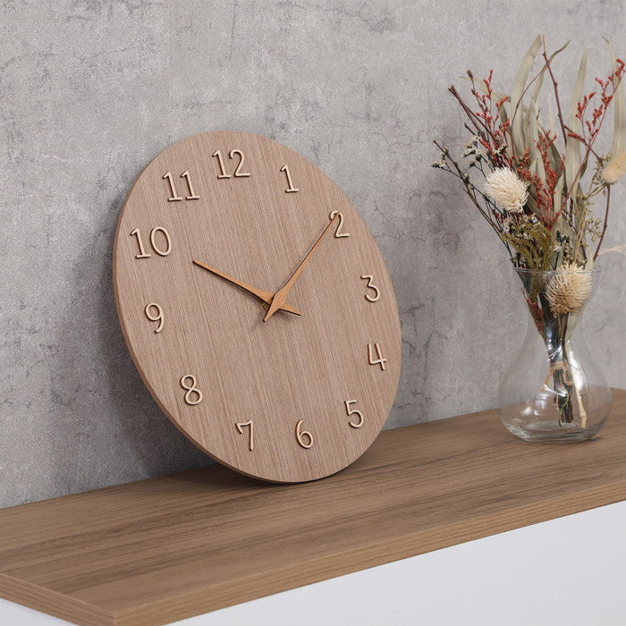 掛時計 掛け時計 komorebi Ф28 BR ブラウン 幅280×奥行35×高さ280 fj-42118の画像