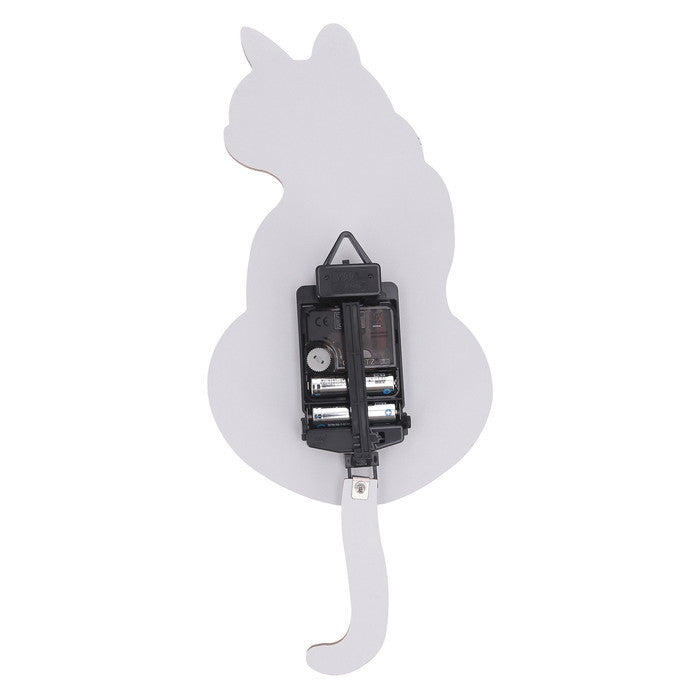 振り子掛時計 三毛猫 ホワイト/ピンク/グレー 幅176×奥行45×高さ400 fj-42119の画像