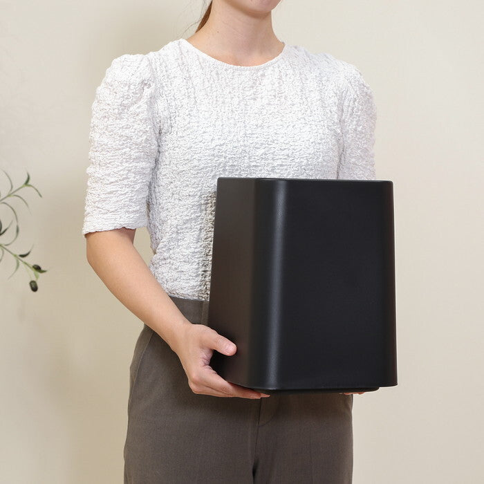 ゴミ箱 袋が隠せる 角形 8L BK ブラック 完成品 W215×D215×H278mm 0.62kg fj-42997の画像