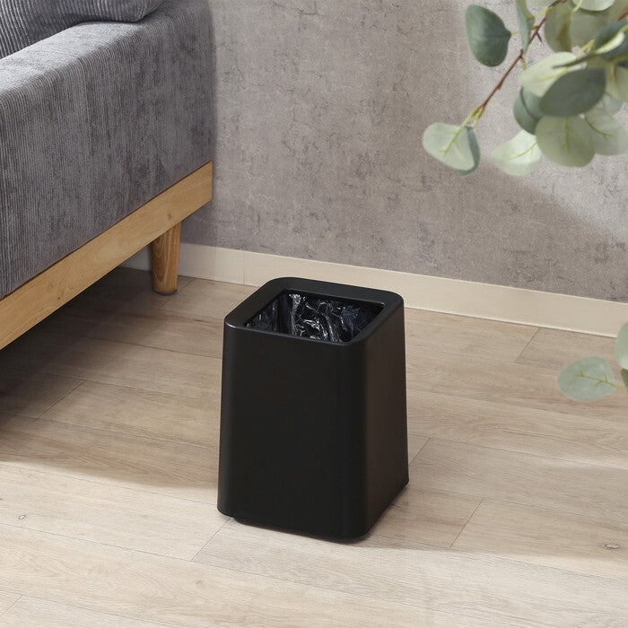 ゴミ箱 袋が隠せる 角形 8L BK ブラック 完成品 W215×D215×H278mm 0.62kg fj-42997の画像