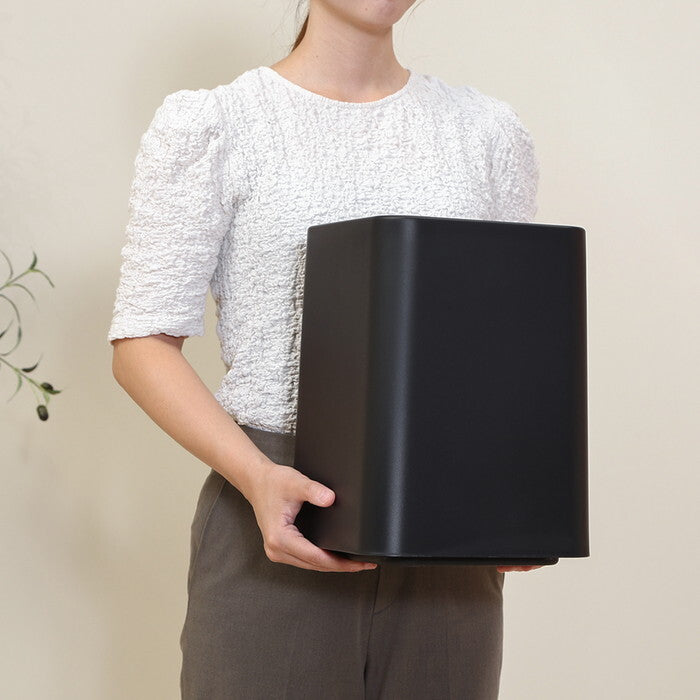 ゴミ箱 袋が隠せる 角形 11L BK ブラック 完成品 W240×D240×H318mm 0.78kg fj-42999の画像