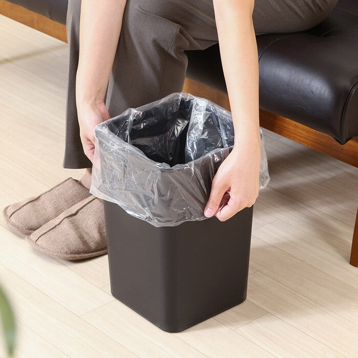 ゴミ箱 袋が隠せる 角形 11L WH ホワイト 完成品 W240×D240×H318mm 0.78kg fj-43000の画像