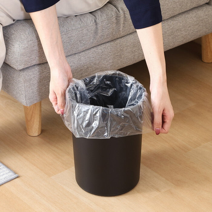 ゴミ箱 袋が隠せる 丸型 6L BK ブラック 完成品 W207×D207×H260mm 0.43kg fj-43001の画像