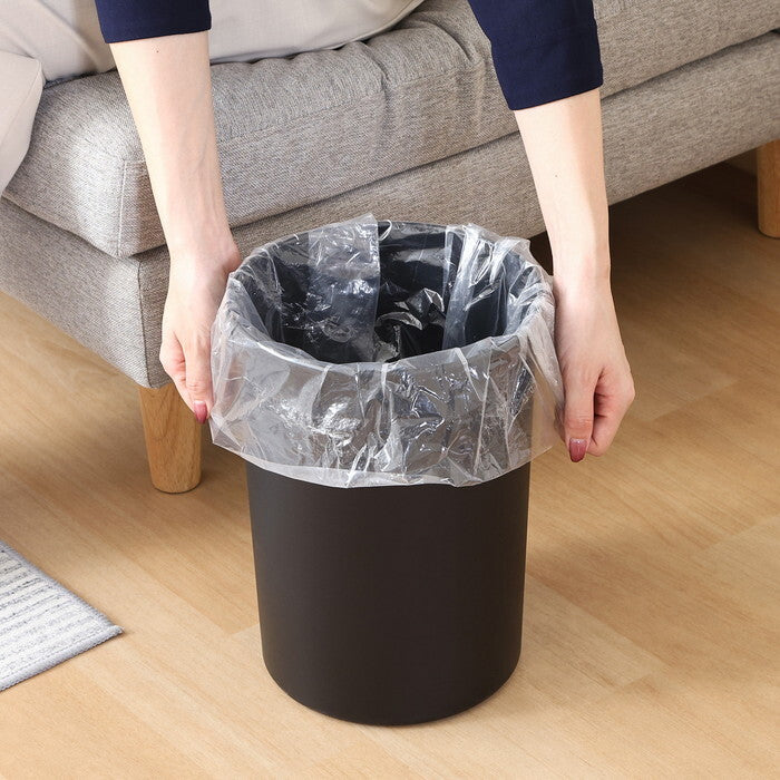 ゴミ箱 袋が隠せる 丸型 10L BK ブラック 完成品 W242×D242×H308mm 0.62kg fj-43003の画像