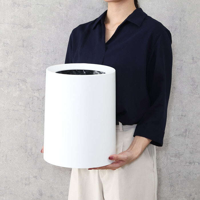 ゴミ箱 袋が隠せる 丸型 10L WH ホワイト 完成品 W242×D242×H308mm 0.62kg fj-43004の画像