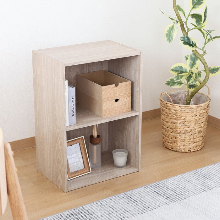 カラーボックス 2段 アッシュグレー 組立品 W418×D290×H598mm 6.7kg fj-43853の画像
