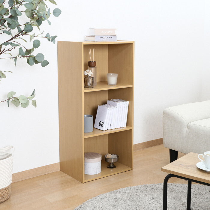 カラーボックス 3段 ナチュラル 組立品 W418×D290×H890mm 8.8kg fj-43855の画像