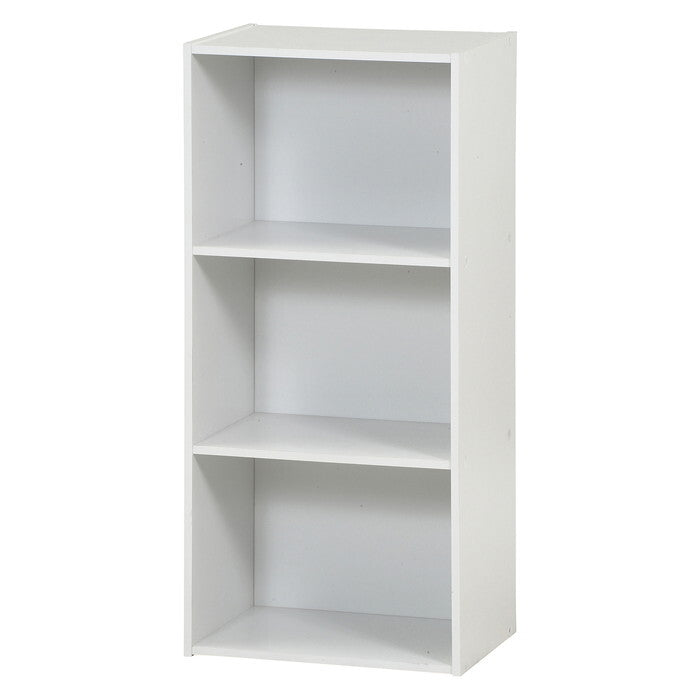 カラーボックス 3段 ホワイト 組立品 W418×D290×H890mm 8.8kg fj-43856の画像
