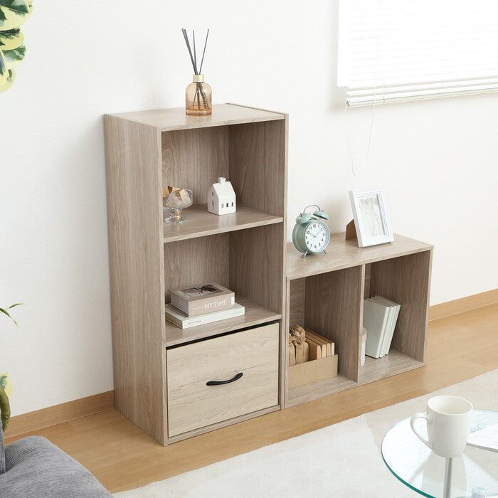 カラーボックス 3段 アッシュグレー 組立品 W418×D290×H890mm 8.8kg fj-43858の画像