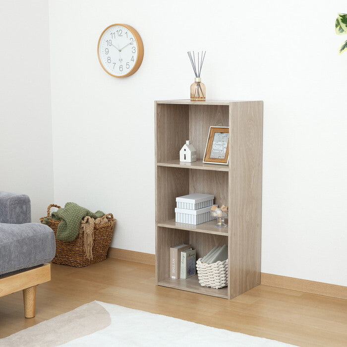 カラーボックス 3段 アッシュグレー 組立品 W418×D290×H890mm 8.8kg fj-43858の画像