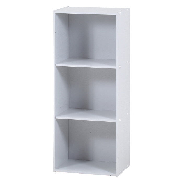カラーボックス 3段 A4対応 ホワイト 組立品 W418×D290×H1020mm 10.3kg fj-43861の画像