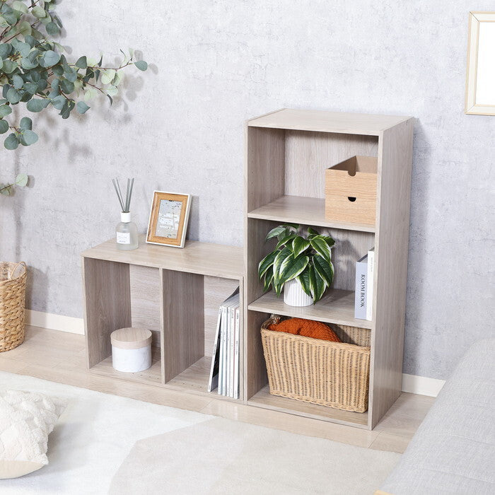 カラーボックス 可動棚 3段 アッシュグレー 組立品 W418×D290×H890mm 8.8kg fj-43867の画像