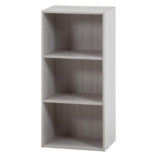カラーボックス 可動棚 3段 ホワイトウォッシュ 組立品 W418×D290×H890mm 8.8kg fj-43868の画像