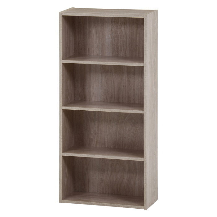 本棚 メディアラック BDラック BOOK&DVD アッシュグレー 組立品 W418×D185×H890mm 7kg fj-43869の画像