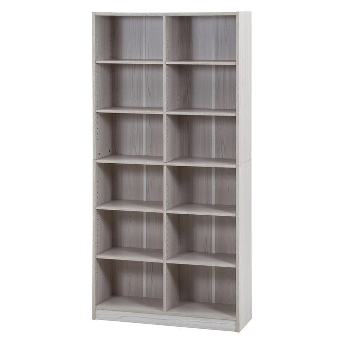 ワイドシェルフ ラック ホワイトウォッシュ 幅881×奥行295×高さ1800 fj-43897の画像