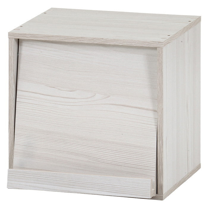 キューブ ボックス フラップ扉 ホワイトウォッシュ 幅345×奥行350×高さ345 fj-43899の画像