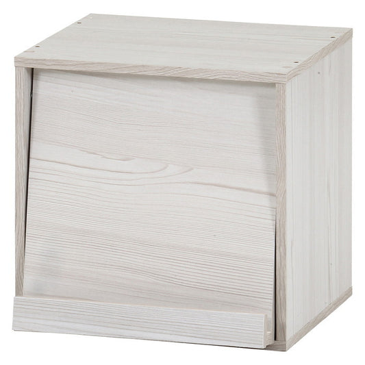 キューブ ボックス フラップ扉 ホワイトウォッシュ 幅345×奥行350×高さ345 fj-43899の画像