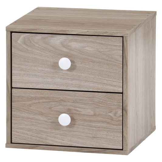 キューブ ボックス 引出2杯 アッシュグレー 幅345×奥行315×高さ345 fj-43900の画像