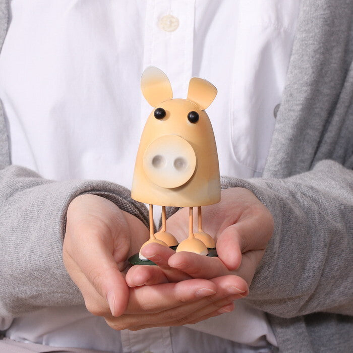 ゆらゆら アニマル mini ブタ 完成品 W70×D65×H90mm 0.084kg fj-45062の画像