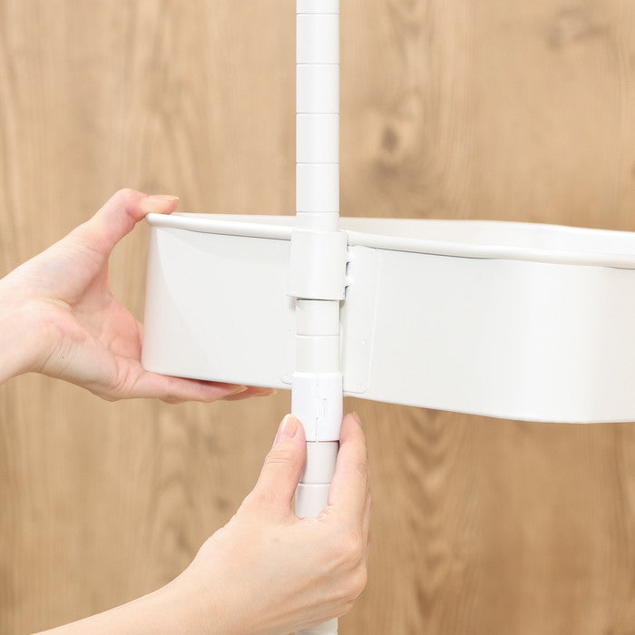 高さが調整できるワゴン マルシェ オフホワイト MH-0302-3WH オフホワイト 幅420×奥行360×高さ780mm fj-45066の画像