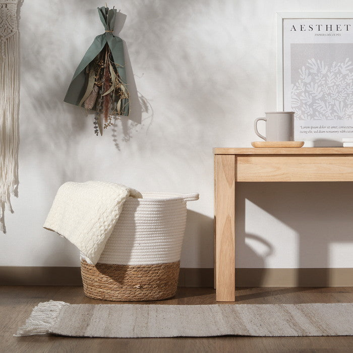 鉢カバー コットン／ガマ 10号 IV 1個箱 FB45385 アイボリｰ 幅400×奥行330×高さ320mm fj-45385の画像