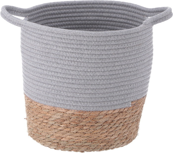 鉢カバー コットン／ガマ 10号 GY 1個箱 FB45386 グレｰ 幅400×奥行330×高さ320mm fj-45386の画像