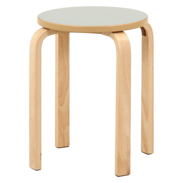 曲脚イス 木製 ブルーグレー座面 ナチュラル 完成品 W330×D330×H440mm 2.7kg fj-46078の画像