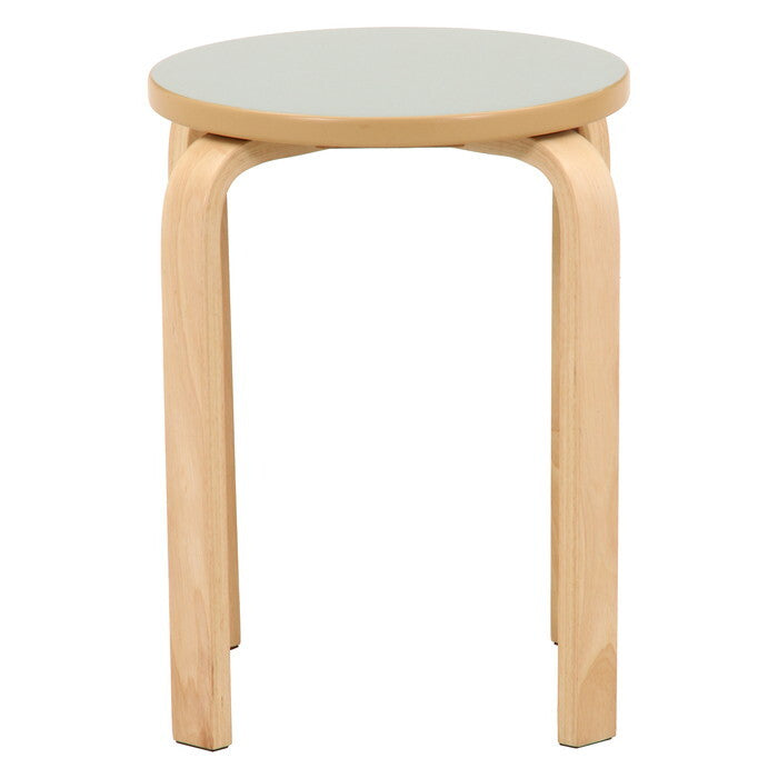 曲脚イス 木製 ブルーグレー座面 ナチュラル 完成品 W330×D330×H440mm 2.7kg fj-46078の画像